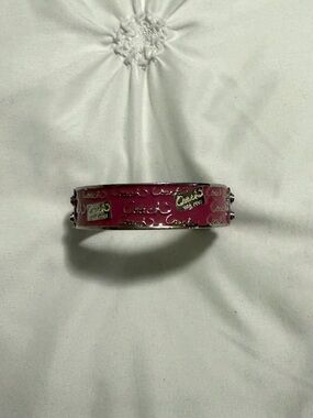 vintage coach pink and silver bangle bracelet
